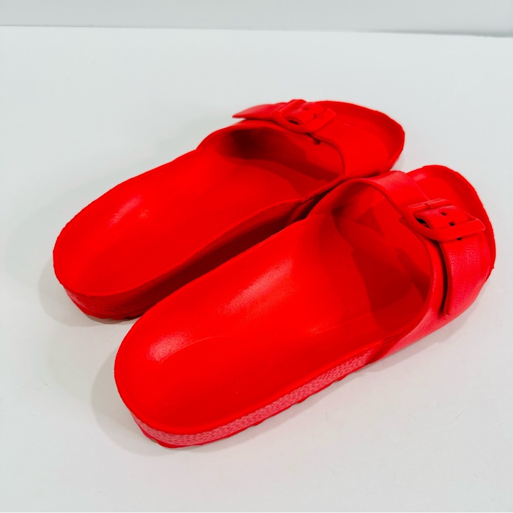 🩷 SALMON COLORED SANDALS LIKE NEW SIZE 7 BEACH VACATION OR DAILY COMFY WEAR - Picture 5 of 9